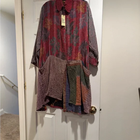 NWT Multicolor Boho Dress/Shirt - Picture 1 of 13